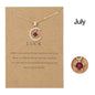 July ruby birthstone necklace with crystal moon pendant.
