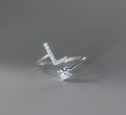 Diamond Glow Ring with adjustable design and custom name engraving