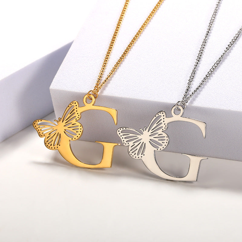 Butterfly Alphabet Necklace