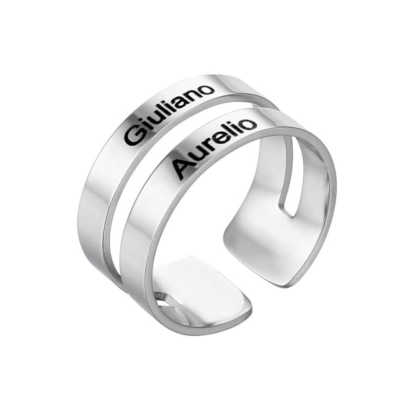 Custom name gold ring