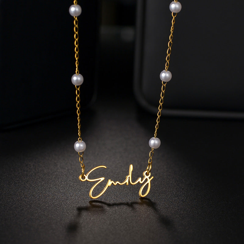 Custom name necklace couple.