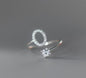 Beautiful personalized silver ring with diamond stone