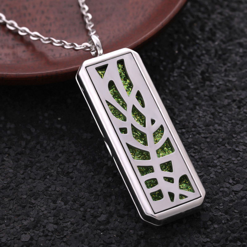 Elegant silver essential oil necklace pendant