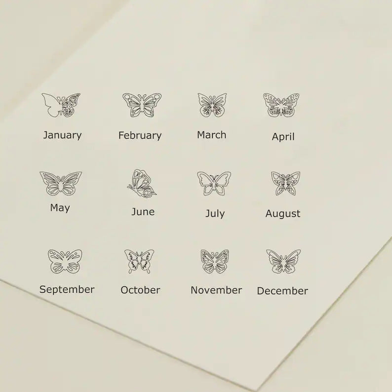 Butterfly necklace birth month chart