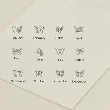 Butterfly necklace birth month chart