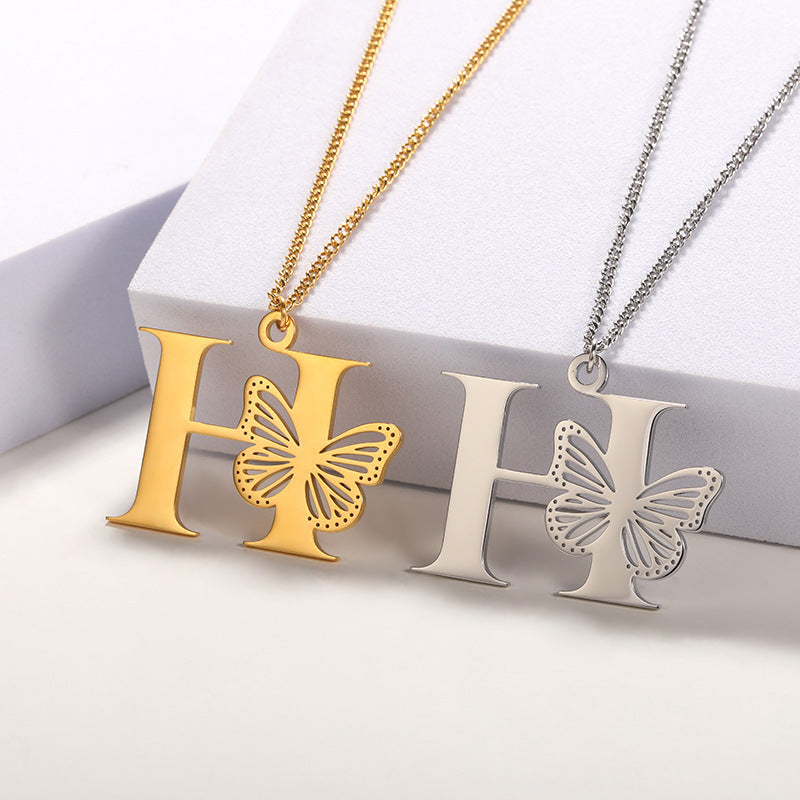 Butterfly Alphabet Necklace