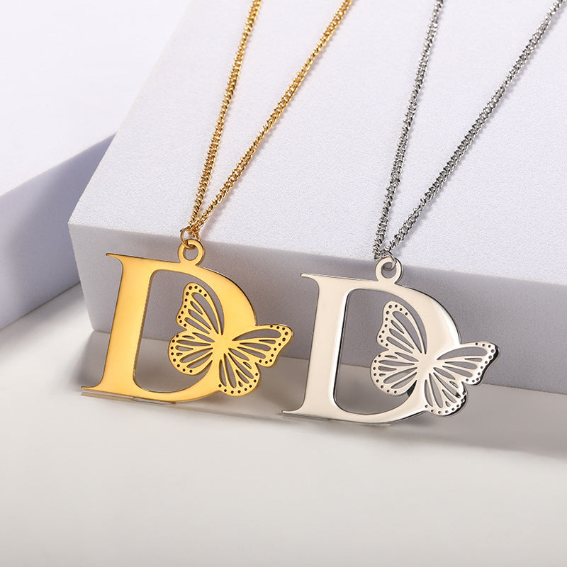 Butterfly Alphabet Necklace