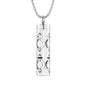 "Elegant hollow aromatherapy pendant in stainless steel for essential oil use."
