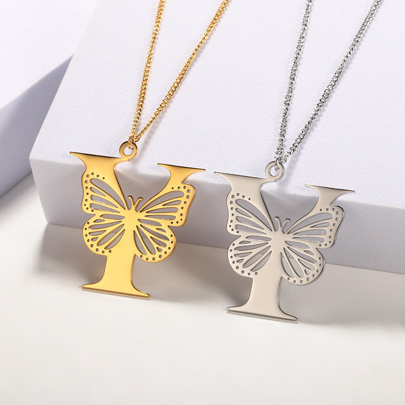 Butterfly Alphabet Necklace